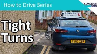 Tight turns when driving - how not to hit the curb and obstructions on tight corners.