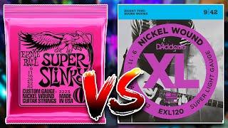 D'ADDARIO XLs VS. ERNIE BALL Slinky The Ultimate Guitar String Showdown!! [PART 1 SOUND]