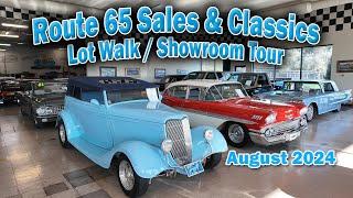 CLASSIC CARS FOR SALE  - Showroom Tour  / Lot Walk -  Route 65 Sales and Classics