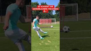 SO SCHIESST IHR GEFÄHRLICHERE FREISTÖẞE!️ #fussball #tipps #tricks #tutorial #shorts