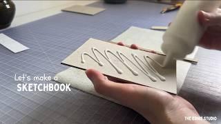 making a long stitch sketchbook  bookbinding with gentle music