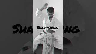 Sharpening the Knife-Hand Block (Shuto Uke). #karate #technique #strong #hands #defense #shotokan