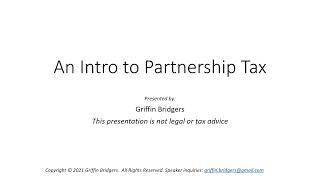 Intro to Partnership Tax