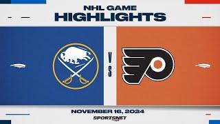 NHL Highlights | Sabres vs. Flyers - November 16, 2024