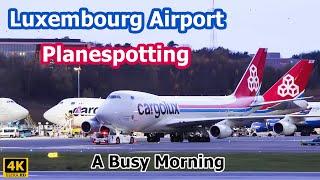 Luxembourg Airport Planespotting | A Busy Early Morning | 4K