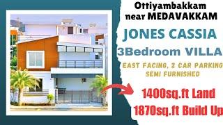 #Medavakkam “1870sft” #VillaForSale Land 1400sft #3Bedroom #EastFacing 2 #CarParking #GatedCommunity