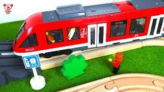 Tram and wooden brio trains - railway