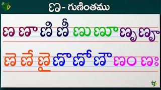 ణణాణిణీ Telugu varnamala #Guninthalu in telugu |ణ గుణింతం |How to write Nna gunintham | Learn telugu