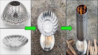 Making a brazier with a stainless steel container for steaming dishes