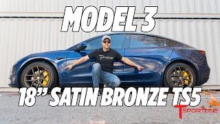  Tesla Model 3 Gets a new Look with T Sportline 18" TS5 Wheels in Satin "Cyber" Bronze 