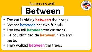 Sentences with Between, Between in a Sentence, Example Sentences about Between #sentences #grammar