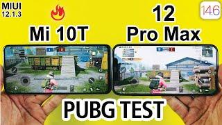 Mi 10T vs iPhone 12 Pro Max PUBG MOBILE TEST - Miui 12.1.3 vs IOS 14.6 PUBG TEST‍️