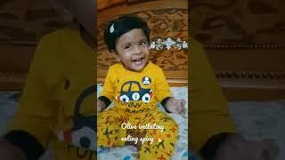 Olive imitating eating spicy food / Baby doing impressions