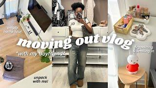 MOVING VLOG : empty home tour, unpacking, organizing, settling in, living with my boyfriend, etc.