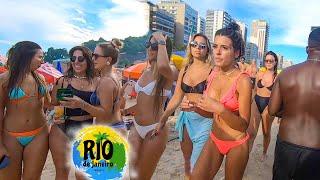  Rio de Janeiro Leblon Beach Carnaval Brazil 2021 - [Beach Walk Full Tour]