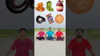 Eating gems, biscuit, icecream, honey vs insects, chili, potty & eggs - three brothers eating game