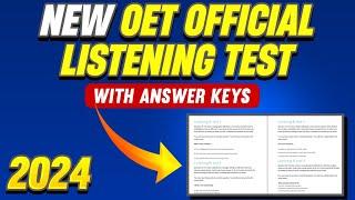 OET Official Listening Test 2024 With Answer Key  For Doctors & Nurses