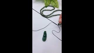 Emerald Bean Pendant Tie Rope|翡翠豆子挂坠绑绳子#shorts