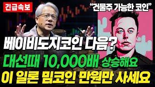 베이비도지코인 다음 주자? 트럼프 당선 잠정 확정! 급등 밈코인 TOP 4 공개! 지금 바로 시청하세요 !