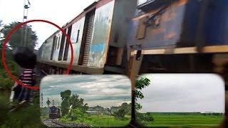 EPIC FUNNY : Powerful EMD Engine blows away my umbrella INDIAN RAILWAYS