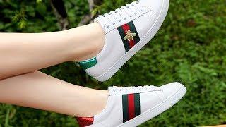 GUCCI ACE EMBROIDERED WHITE SNEAKERS WITH BEE REVIEW FROM sneakeronfire.us!!