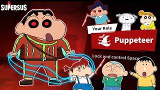 Shinchan became puppeteer in super sus and controlling puppets  | shinchan playing among us 3d 