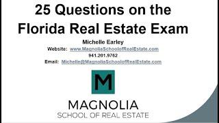 Pass the Florida Real Estate Exam with 25 Questions Actually on the Exam in 2022