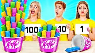 1, 10 or 100 Layers of Food Challenge | Funny Moments by Multi DO Joy