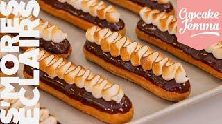 S'mores Eclairs Recipe & Tutorial | Choux Pastry How To | Cupcake Jemma