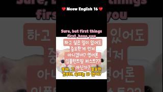 Meow English 16(중요한 것 먼저 해야지. First things first.)