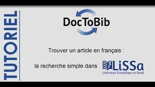 LiSSa : comment trouver un article en français avec la recherche simple (part 1)