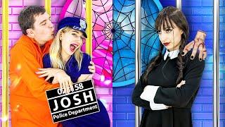 WEDNESDAY ADDAMS TRAPPED IN JAIL | MY BOYFRIEND IS IN PRISON FUNNY SITUATIONS