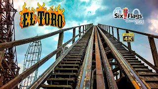 2023 El Toro Roller Coaster On Ride Front Seat 4K POV Six Flags Great Adventure