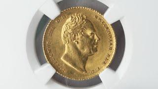 Auction 62 - Lot 29 1836 Gold Half Sovereign Obverse struck from sixpence die Single Finest NGC MS63