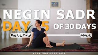 روز پنجم _ یوگا مبتدی _ چالش 30 روز یوگا                   yoga for beginners