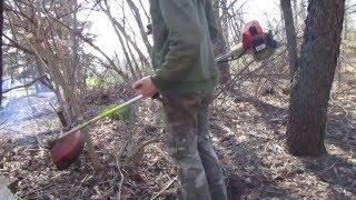 Stihl FS 80 cermacial weed wacker in use