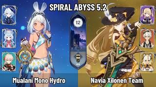 C0 Mualani Furina Mono Hydro | C0 Navia Xilonen Team | New Spiral Abyss 5.2 | Genshin Impact