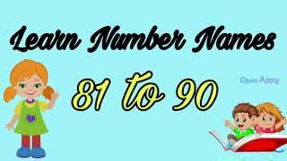 Number Names 81 to 90 I  Learn Number Names for Kids I Number Names Spelling