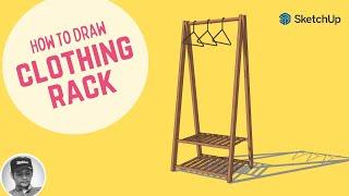 Simple Clothing Rack in 7 minutes | Sketchup Tutorial