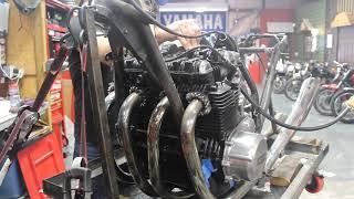 First start up of a recently rebuilt and restored '73 Kawasaki Z900 motor.