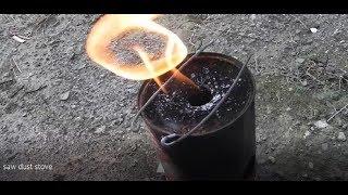 Mini camping saw dust stove tutorial