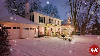 Snowy Walk Through a Quiet Canadian Neighborhood | White Christmas | Winter Snow & Footsteps Sounds