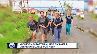 Michigan nurse who specializes in disaster relief aides hurricane victims