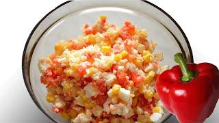 Салат с крабовыми палочками. Пикантный рецепт салата с крабовыми палочками.