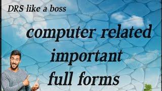 computer related important full forms # DRS like a boss