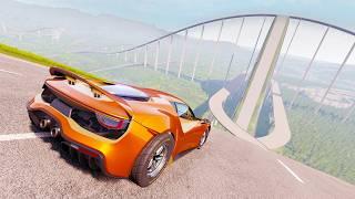 LAUNCHING Fast Cars Off The NEW Biggest Jump In BeamNG Drive