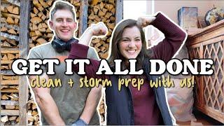 MESSY TO MINIMAL MOM get it all done W/ME (and my hubby!) | 🪵 Storm Prep, Clean + Day in the life 