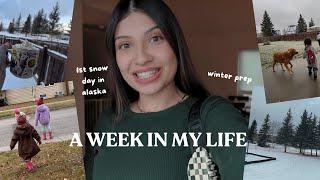 Alaska winter prep, first snow day, toddler play | a week in my life mom to 4