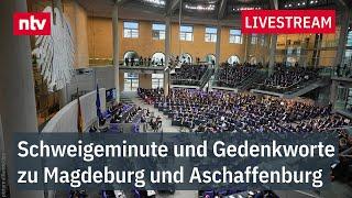 LIVE: Schweigeminute und Gedenkworte im Bundestag zu Magdeburg und Aschaffenburg