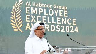 Khalaf Ahmad Al Habtoor addresses employees at the 2024 Employee Excellence Awards